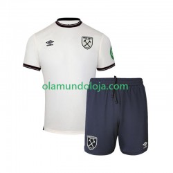 Camisola West Ham United Criança Equipamento Segundo 2025-2026 Manga Curta